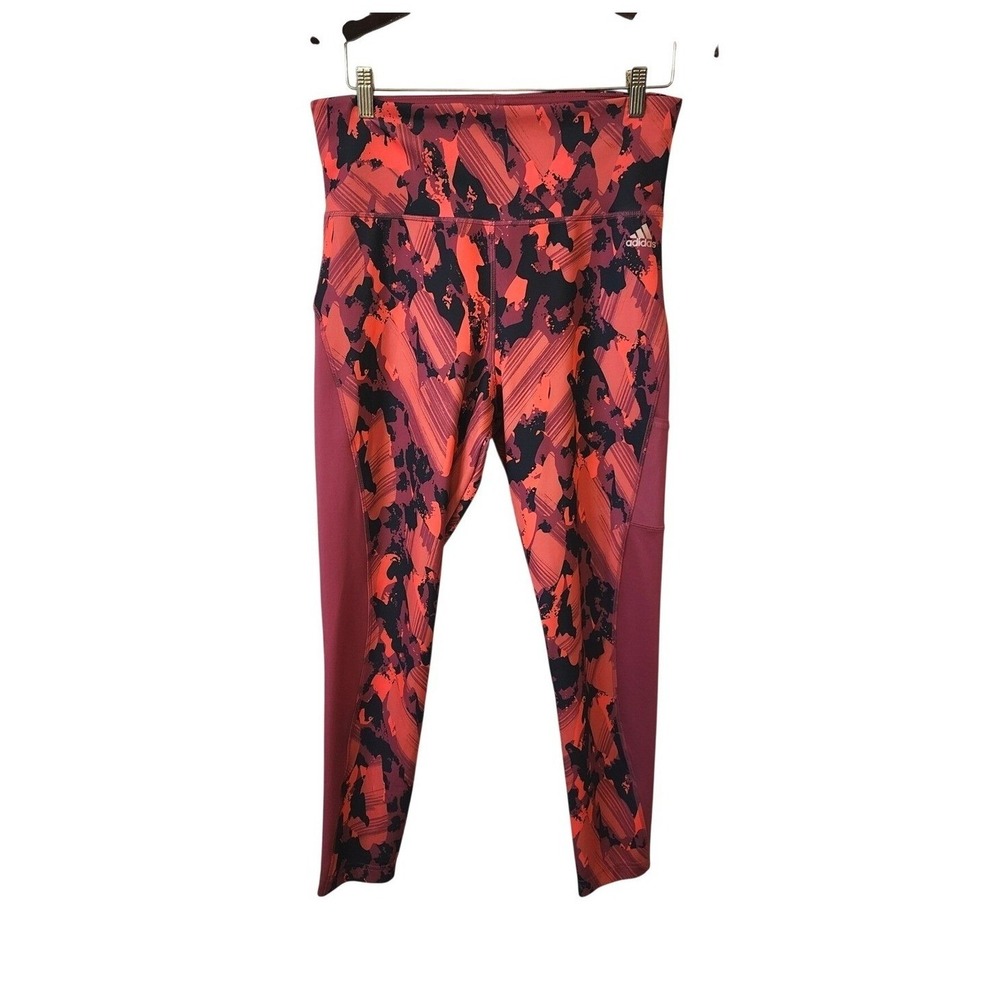 Adidas x Zoe Saldana Women's Legacy Red Workout Leggings Athleisure Size L